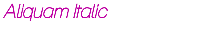 Aliquam Italic